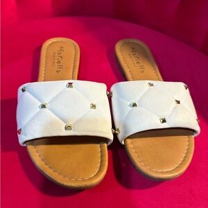 MARELLA White Quilted Slide Sandals